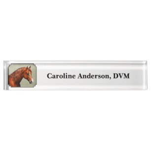 Placa De Nombre Chestnut Morgan Horse