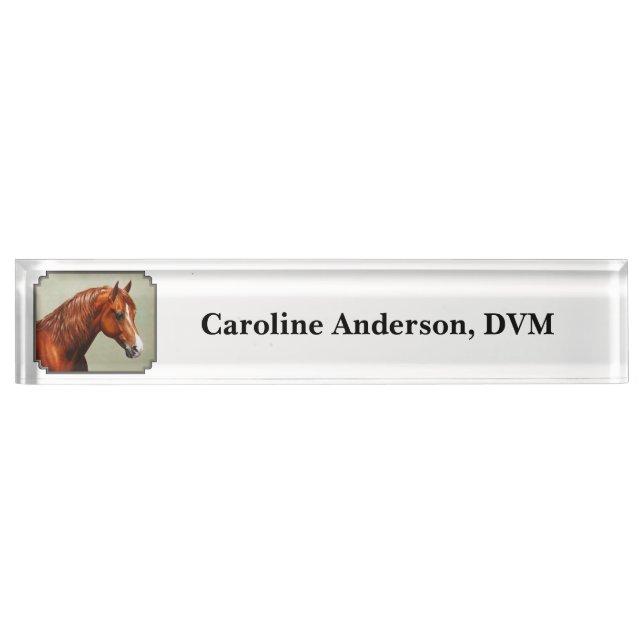 Placa De Nombre Chestnut Morgan Horse (Anverso)