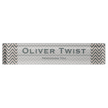 Chevron Gris Verde y Crema Personalizado
