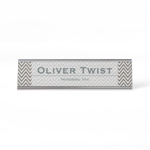 Chevron Gris Verde y Crema Personalizado