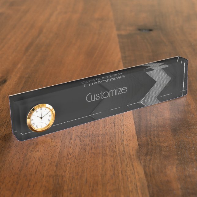 Placa De Nombre Chevron Negro Y Gris (Lateral)