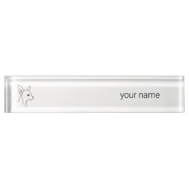 Placa De Nombre Chihuahua | Heritage Minimalist  Desk Name
