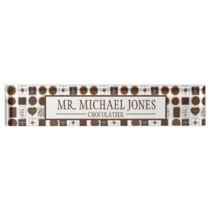 Placa De Nombre Chocolate Bon Bons Chocolatier Candy Pastry Chef