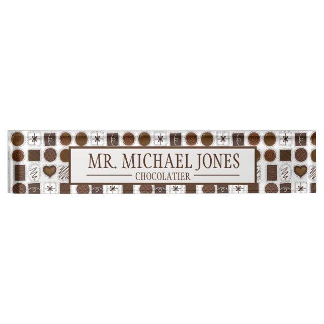 Placa De Nombre Chocolate Bon Bons Chocolatier Candy Pastry Chef (Anverso)