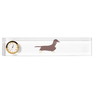 Placa De Nombre chocolate dachshund silo