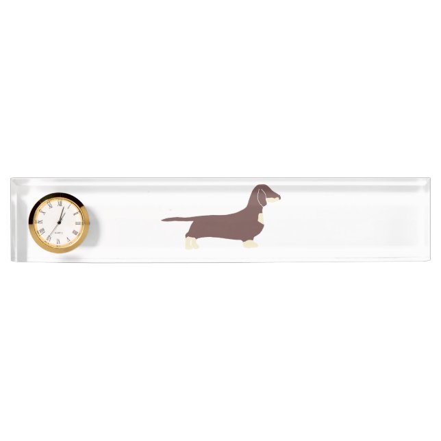 Placa De Nombre chocolate dachshund silo (Anverso)