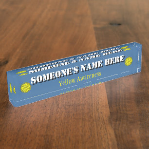 Placa De Nombre Cinta de flores amarillas de Kenneth Yoncich