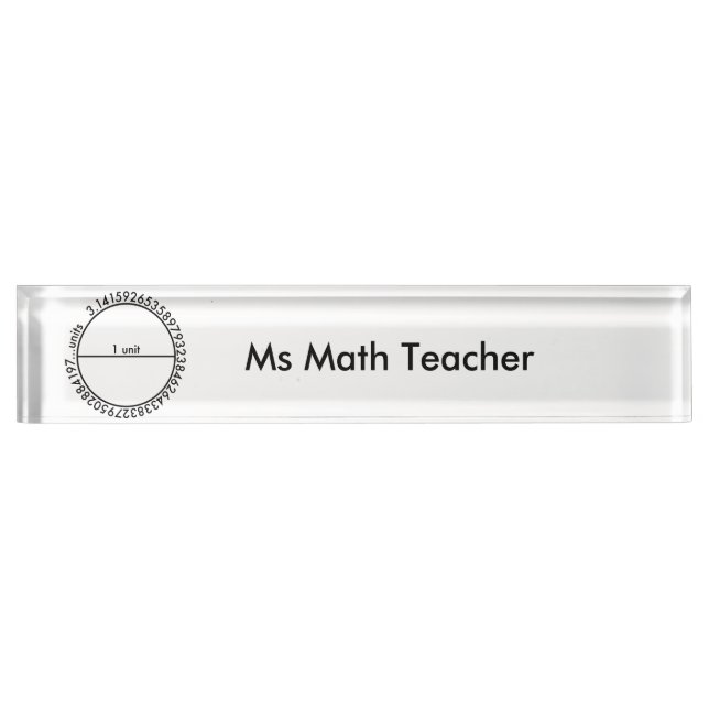 Placa De Nombre Círculo del pi (Anverso)