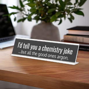 Placa De Nombre Cita divertida del profesor de química - argón