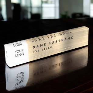 Placa De Nombre Clásico Moderno Ejecutivo Oro Profesional 