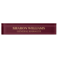Clásico Profesional Burgundy Red Office Título