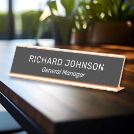 Placa De Nombre Classy Elegant Custom Name Title Employee Office