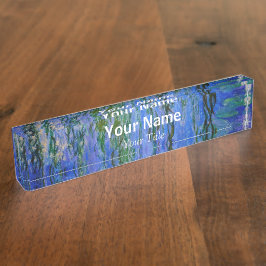 Placa De Nombre Claude Monet - Lilis de agua con sauce lloroso