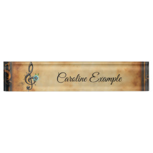 Placa De Nombre Clef mecánico