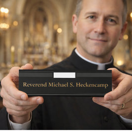 Placa De Nombre Clero personalizado del sacerdote católico