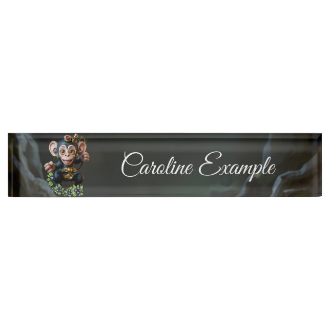 Placa De Nombre Clockwork Cavekeeper – El mono susurrante  (Anverso)