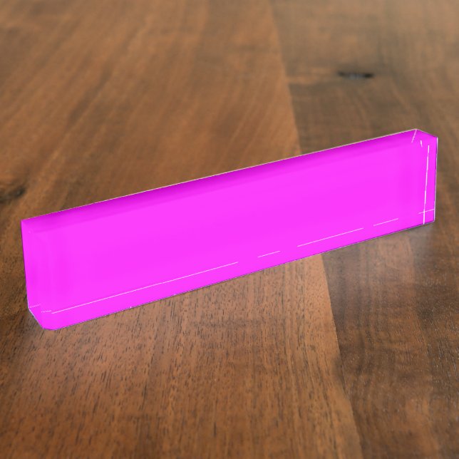 Placa De Nombre Código hexagonal rosa neón FF00FF (Lateral)