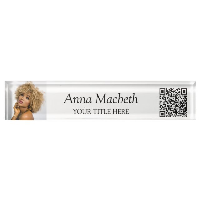 Placa De Nombre código QR profesional (Anverso)