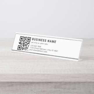 Placa De Nombre Código QR Promocional Empresarial