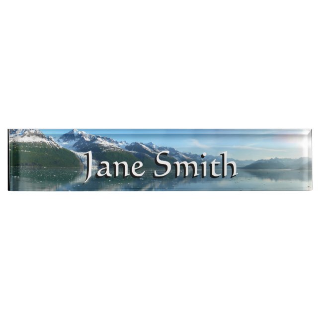 Placa De Nombre Colegio Fiordo II Hermosa Fotografía de Alaska (Anverso)