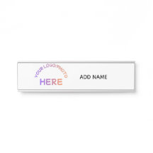 Placa de nombre colgante de puerta con logotipo es