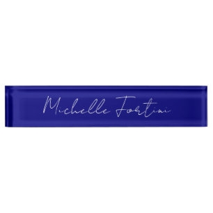 Placa De Nombre Color azul marino Plata Nombre propio moderno Cali