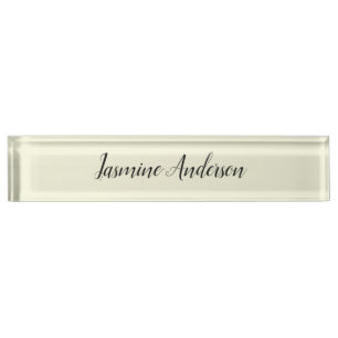 Placa De Nombre Color beige Minimalista moderno profesional