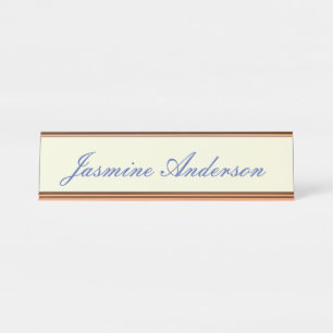 Placa De Nombre Color beige Minimalista moderno profesional