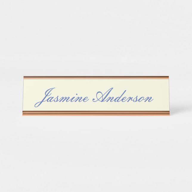 Placa De Nombre Color beige Minimalista moderno profesional (Anverso)