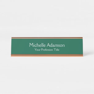 Placa De Nombre Color verde Profesional Llanto Moderno