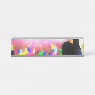 Placa De Nombre Colores de Holi caídos