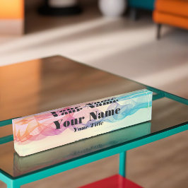 Placa De Nombre Coloridas líneas de guilloche