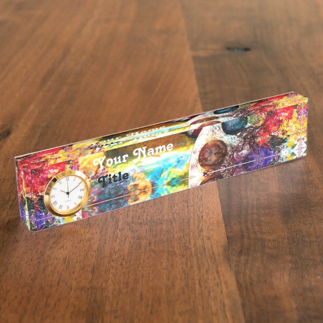 PLACA DE NOMBRE COLORIDO COLOR ARTISTA PALETTE (Lateral)