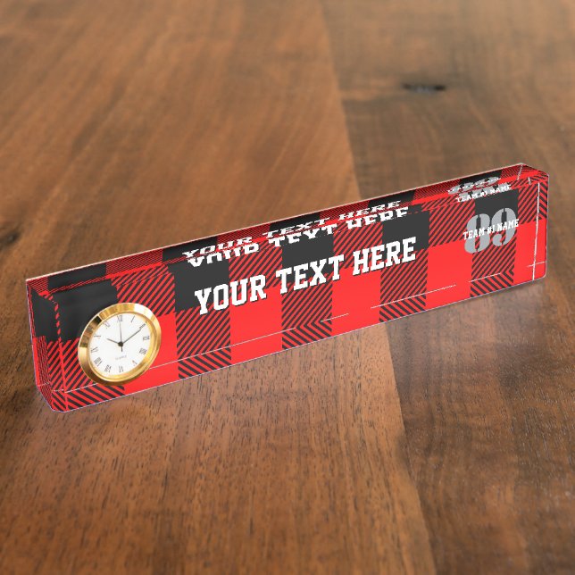 Placa De Nombre Comprobación personalizada de búfalo de lumberjack (Lateral)