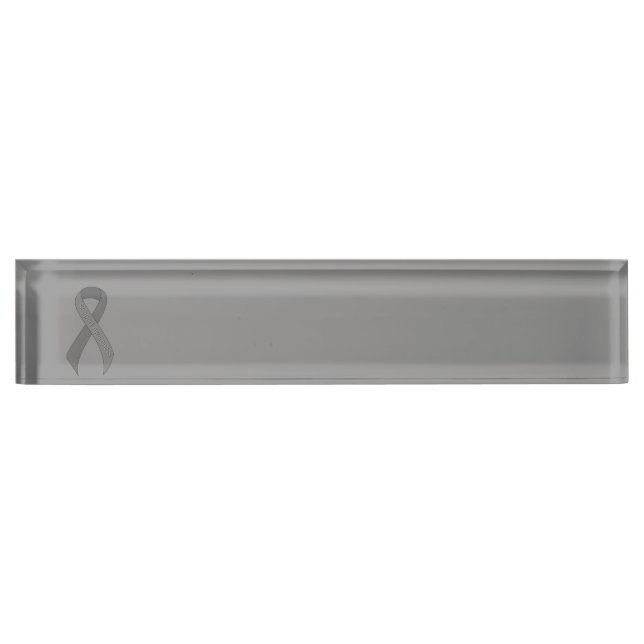 Placa De Nombre Concienciación sobre el soporte de cinta gris (Anverso)