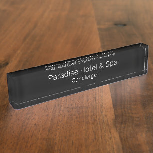 Placa De Nombre Concierge con clase del tema de la hospitalidad