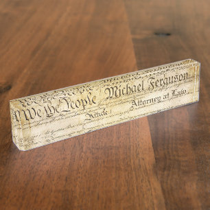 Placa De Nombre Constitución de Estados Unidos del abogado