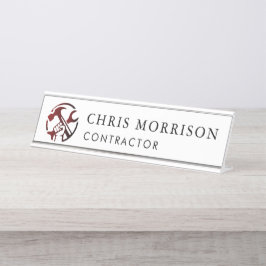 Placa De Nombre Construction Business Marketing Logo