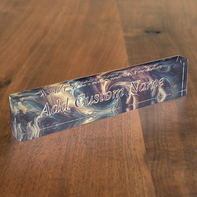 Placa De Nombre Consultor Arte Resumen Moderno (Lateral)