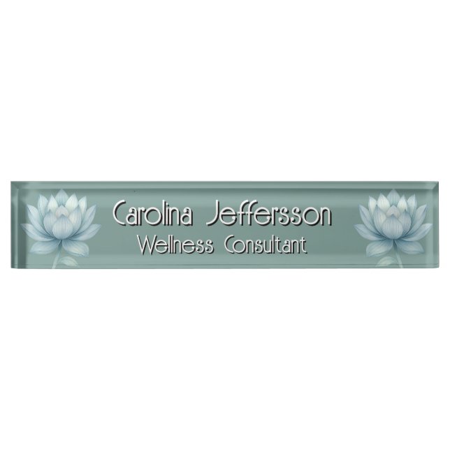 Placa De Nombre Consultor de Bienestar de la Atención Zen Lotus Ve (Anverso)