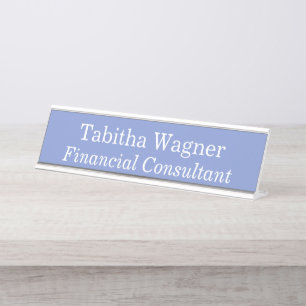 Placa De Nombre Consultor Financiero Azul