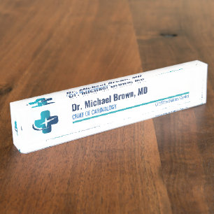 Placa De Nombre Consultorio Médico Minimalista Moderno Doctor Pers