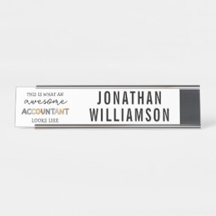 Placa De Nombre Contable Funny Awesome CPA Accounting