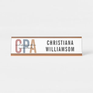 Placa De Nombre Contador público certificado por CPA