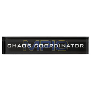 Placa De Nombre Coordinador de Caos Plate de nombres
