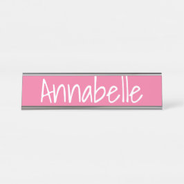 Placa De Nombre Coral claro