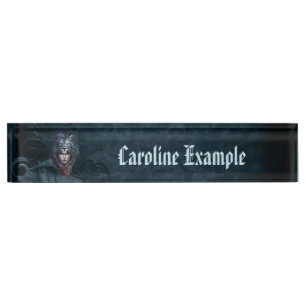 Placa De Nombre Corazón de león y fuerza femenina