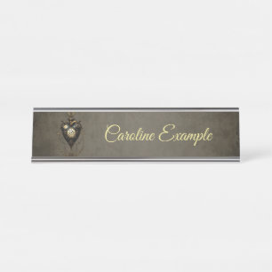 Placa De Nombre Corazón de vapor,
