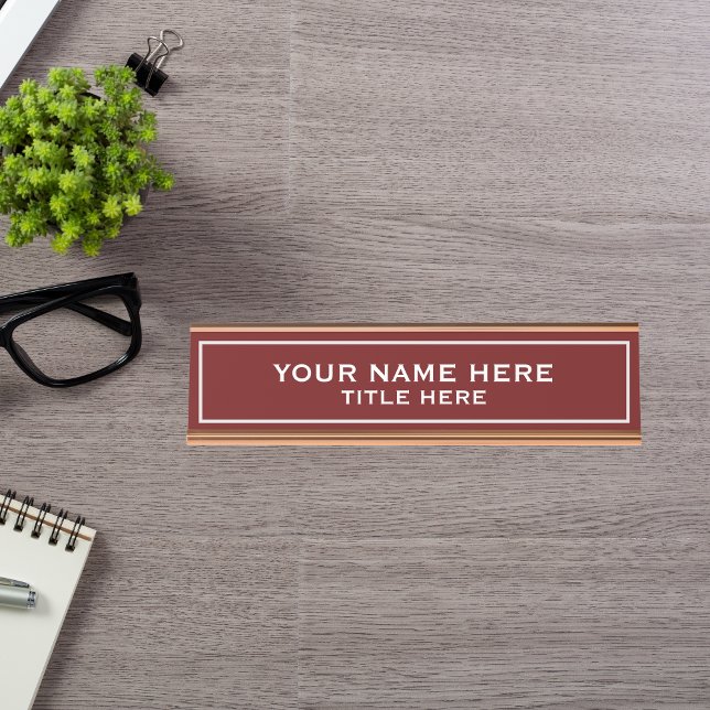 Placa De Nombre Crea el tuyo propio (Customize and personalize the name plate with your name and title.)