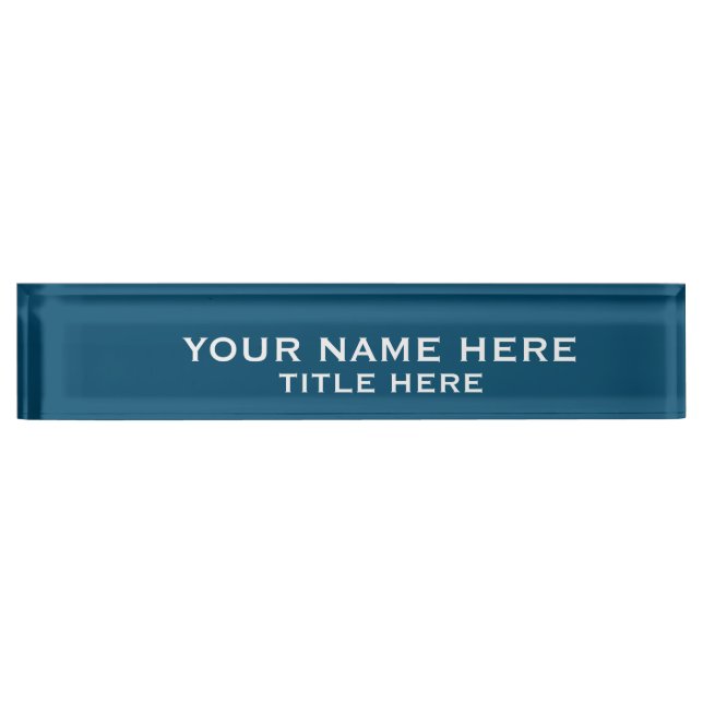 Placa De Nombre Crea tu propio azul (Anverso)